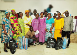 Widows, widower and Orphans who benefited from our first humanitarian gesture posed with the PFiF Founding President/CEO/Vice President, Rev. Paul/ Evang.(mrs) Queenie Freeman during the Inauguration in abuja